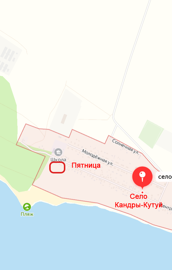Схема проезда к базе отдыхы "Пятница". Кандры-куль